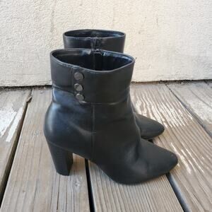 Jones New York Kaycee Style Black Tall 3 Inch Heel Ankle Boots Size 7.5